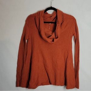 Free People Drapey Cowl Neck Top Burnt Orange Womens Size Small